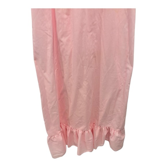 Vintage Nightgown Small‎ Pink Ruffle Floral Trim Front Tie Up Sleeveless Blemish - Picture 6 of 8